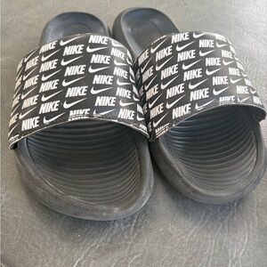Nike Black and White Slip-On Loafers